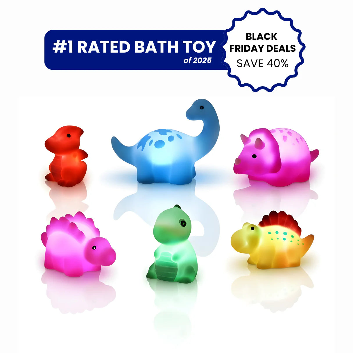 Light Up Bath Toys - Dinosaur Edition
